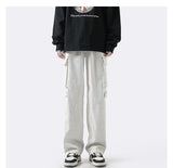 Men Sweatpants Men's Straight Loose Wide Leg Pants Retro Drape Casual