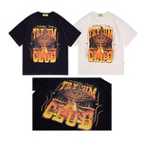 Men T Shirt Printed Rock Loose Bottoming Shirt Casual Short Sleeve T-shirt for Men and Women