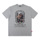 Men T Shirt Printed Short-Sleeved T-shirt Men and Women Loose