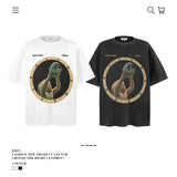 American vintage street T-shirt men's summer loose