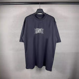 Men T-shirts LOGO Fuzzy Printing Short Sleeve T-Shirt Short Sleeve Loose Casual