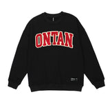 Men Hoodie Flocking Embroidered Letter Long Sleeve Sweater