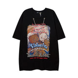 Men T Shirt Graffiti Printing Short Sleeve T-shirt Hip-Hop Street Casual Men and Women