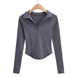 Women T-Shirt Short T-shirt for Women Spring and Autumn Slim Long Sleeve Top