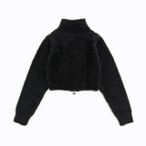 Women Sweater Cropped Cardigan Sweater Girls' Spring and Autumn Zipper
