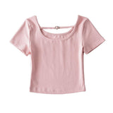 Women T-Shirt Short-Sleeved T-shirt Women's Summer Slim-Fit Crop-Top