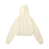 Women Hoodie Letter Cropped Hoodie Loose Long Sleeve Cardigan Jacket