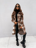 Plaid Trench Coat Spring and Autumn Long Sleeve Plaid Printed Shirt