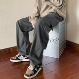Men Sweatpants Gray Overalls Men's Autumn Loose Wide Leg Leisure