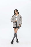 Unisex Jacket Autumn Plaid Monochrome Casual Shirt Women's Clothing