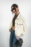 Unisex Jacket Autumn Ethnic Style Stitching Denim