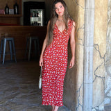 Women Desses Retro V-neck Summer Dress Beach Dress