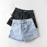 Women Skirt Summer Retro Show Half-Length Pants High Waist Denim Shorts