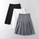 Women Skirt Women's Preppy Style High Waist Pleated Skirt Skirt