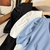 Women T-Shirt T-shirt Women's Short Sleeve Summer White T-shirt Loose