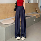 Palazzo Pants High Waist Drooping Summer Loose Straight Pants Ice Silk Jeans