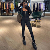 Women Jumpsuit Women's Winter Fashion Long-Sleeve Zipper Jumpsuit