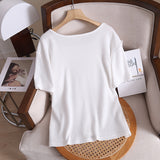 Women's T-Shirt-Color Short-Sleeved T-shirt Women's Ins Top All-Matching T-shirt Spring and Summer