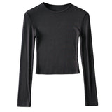 Women T-Shirt Long-Sleeved T-shirt Fall Slim Fit Bottoming Shirt