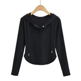 Women T-Shirt Hooded Long-Sleeved T-shirt Female Spring Undershirt