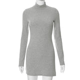 Women Dresses Women's Autumn and Winter round-Neck Long-Sleeved Dress