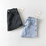 Women Skirt Summer Retro Show Half-Length Pants High Waist Denim Shorts