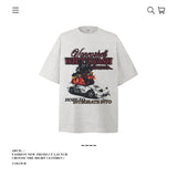 American vintage street T-shirt pure cotton retro men's and women's summer loose