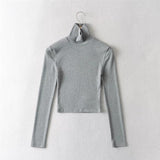 Women T-Shirt Spring and Autumn Women's Slim-Fit Short Long Sleeve T-shirt Bottoming Shirt