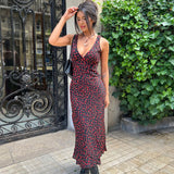 Women Desses Retro V-neck Summer Dress Beach Dress