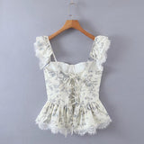 Women T-Shirt Summer Temperament Printed Blouse