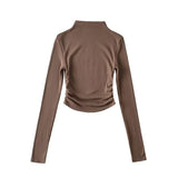 Women's T-shirt high-necked bottoming shirt women's autumn elastic T-shirt top