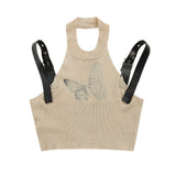 Women's Vest Printed Knitted Vest Women's Short Camisole