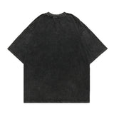 Men T Shirt Vintage Washed and Worn Hip Hop Casual Short Sleeve T-shirt