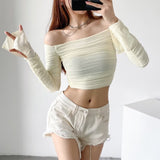 Women T-Shirt Long Sleeve T-shirt for Women Fall Slim Fit