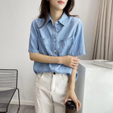 Women T-Shirt Vintage Denim Shirt Women Summer Loose Design