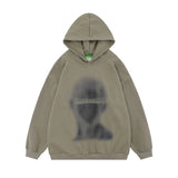Men Hoodie Figure Printed Hoodie Casual Long-Sleeved Sports Top Hip Hop