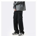 Men Sweatpants Men's Straight Loose Wide Leg Pants Retro Drape Casual