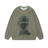 Men Hoodie Printed Loose Sweatshirt Men's Spring and Autumn Long Sleeve round Neck