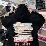 Men Hoodie Sweater Men's Spring and Autumn Hooded Ruffle Handsome Men's Long-Sleeved Jacket