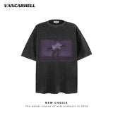 American vintage street T-shirt retro men's loose half-sleeved shirt