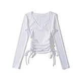 Women T-Shirt Design Tight Long-Sleeved Women's Fall V-neck Bottoming Top