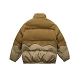 Unisex Sweater Winter Contrast Color Affixed Cloth Embroidered Cotton-Padded Coat