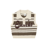 Women Vest Striped Knitted Vest for Women Short Summer