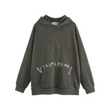 Men Hoodie Worn Looking Washed-out Hooded Sweater Men's Spring and Autumn Loose