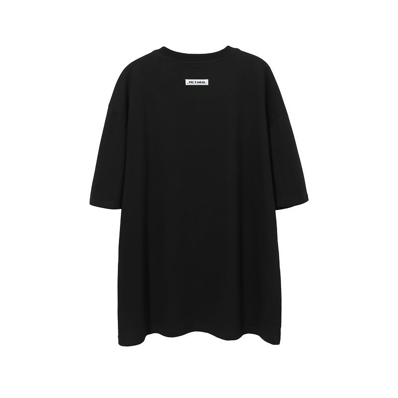 Men T Shirt Printed Short-Sleeved T-shirt Men's Loose Half Sleeve Couples Dress