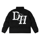 Men Cotton Mixed Jacket Coat Letter Printed Cotton-Padded Jacket Male Loose Casual Warm Cotton Coat