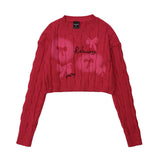 Women Sweater Long Sleeve Short Sweater Casual Spring and Autumn round Neck Sweater