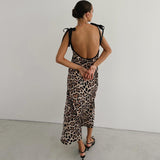 Women Halter Tops Summer Fashion Print Sleeveless Dress