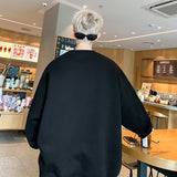 Men Hoodie White Hoodie Men's Autumn Long-Sleeved T-shirt Casual round Neck