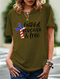 Women's Independence Day T Shirt Pattern Printed Short-Sleeved T-shirt